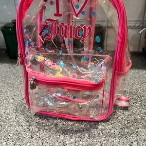 Juicy Couture Kids Clear Confetti Backpack